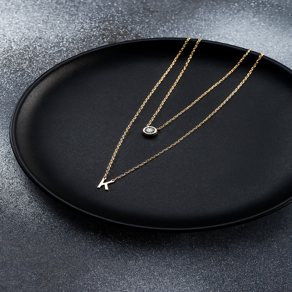 LETTER AND BIRTHSTONE NECKLACE