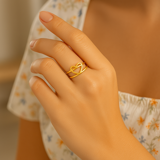 HEART STRIPED RING