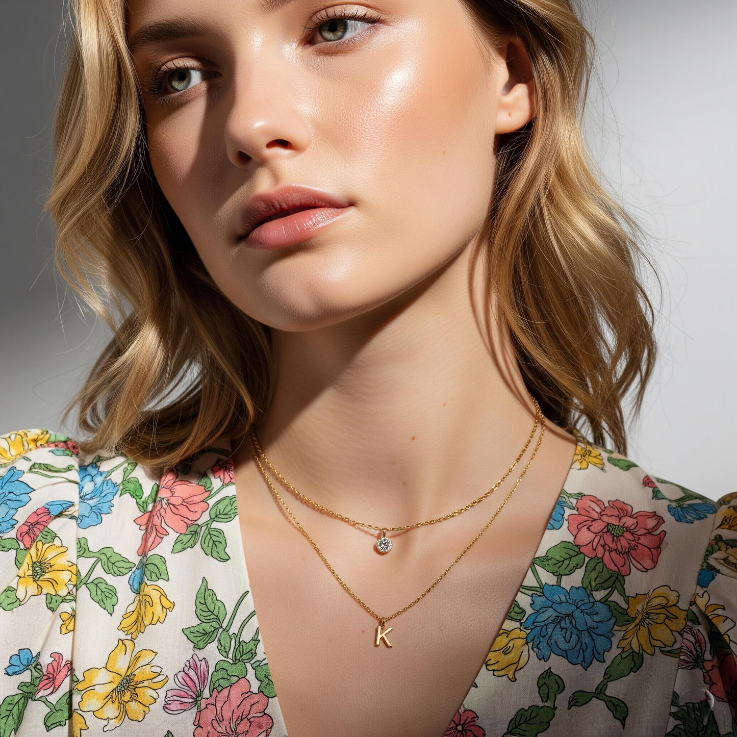 LETTER AND BIRTHSTONE NECKLACE